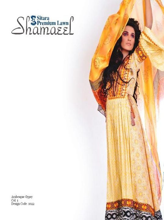 Shameel lawn yellow