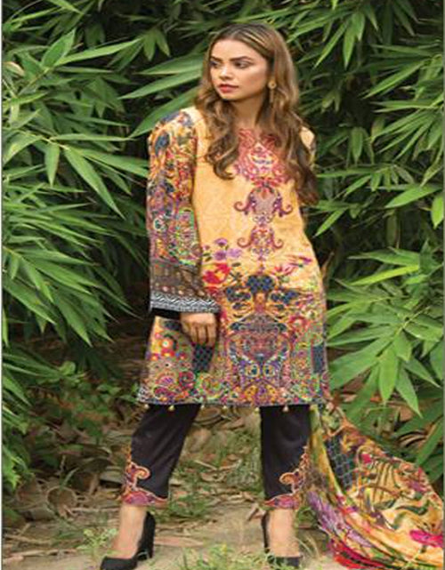 Load image into Gallery viewer, Adan's libas garden digital printed linen collection-D10