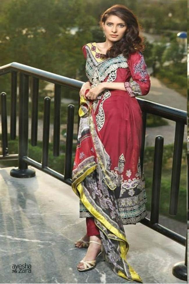 ayeshazara by alzohaib textile mehroon