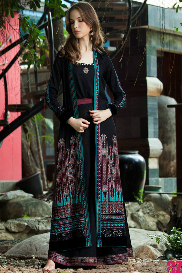 Mahiymaan Formal lawn Collection black crosstich