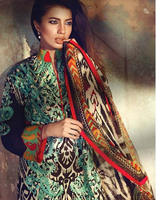 Load image into Gallery viewer, Sanasafinaz eid lawn 3b ferozy black