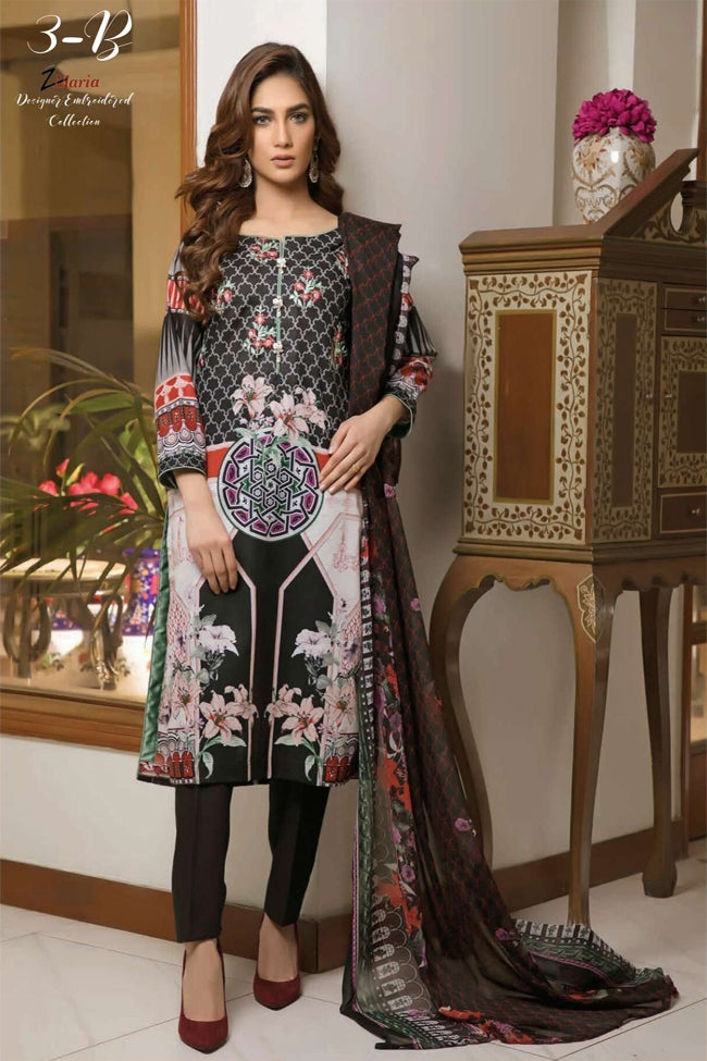 Zmaria Designer Embroidered Collection By ZS Textiles-ZM-3B