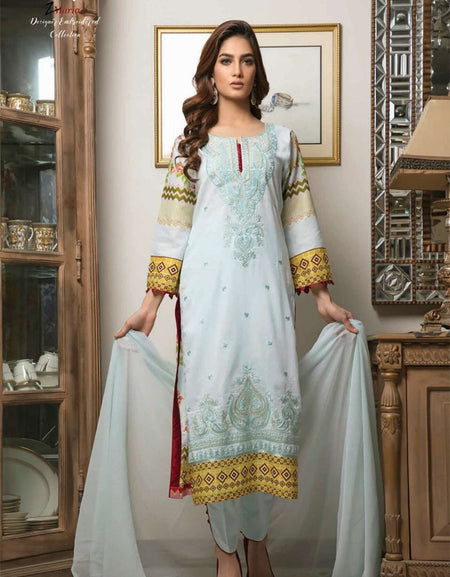 Zmaria Designer Embroidered Collection By ZS Textiles-ZM-4A