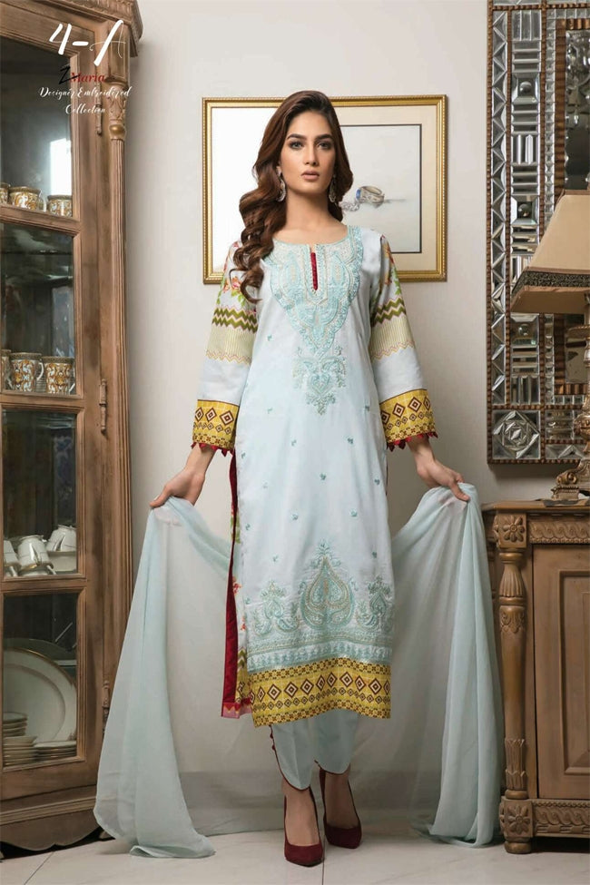 Zmaria Designer Embroidered Collection By ZS Textiles-ZM-4A