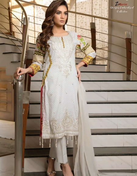 Zmaria Designer Embroidered Collection By ZS Textiles-ZM-4B