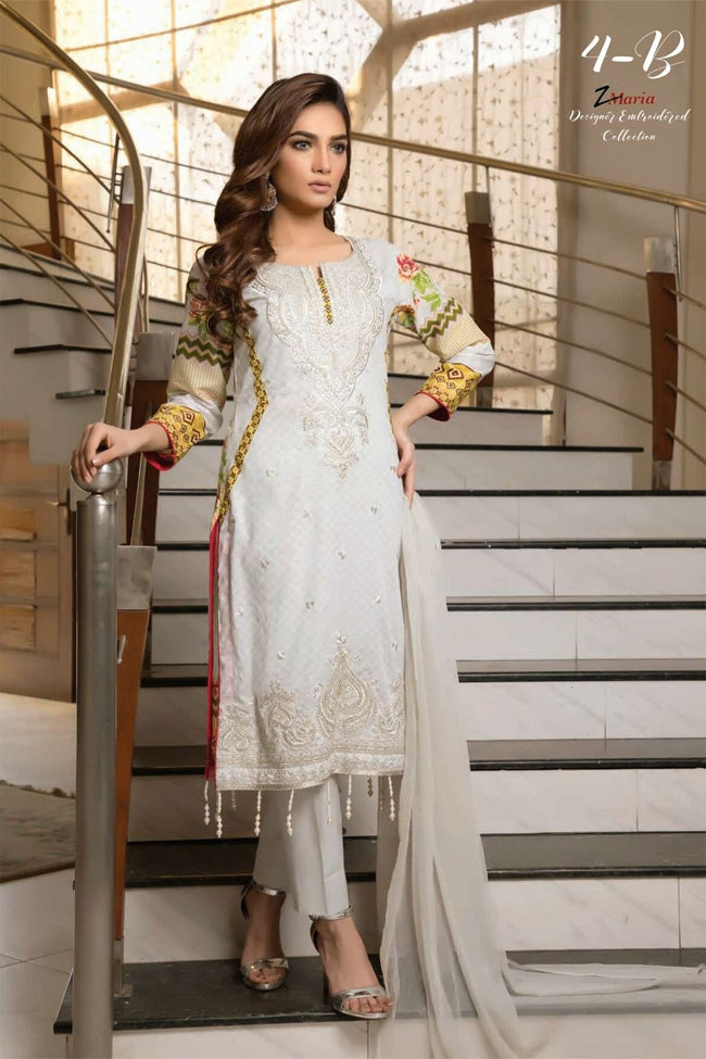 Zmaria Designer Embroidered Collection By ZS Textiles-ZM-4B