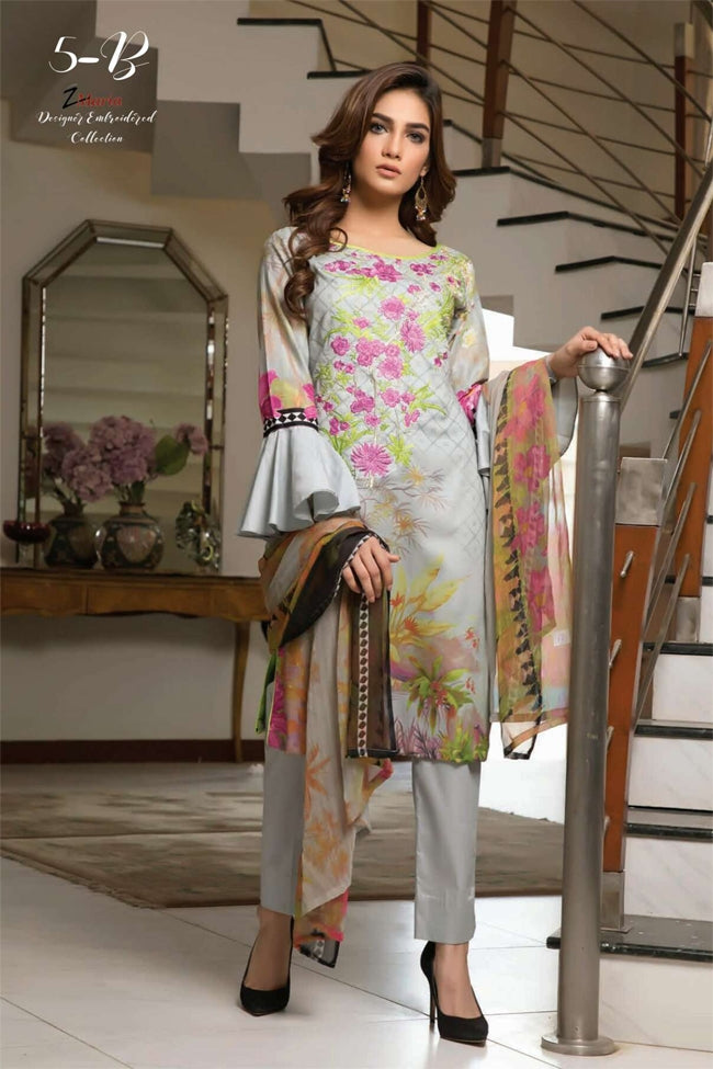 Zmaria Designer Embroidered Collection By ZS Textiles-ZM-5B