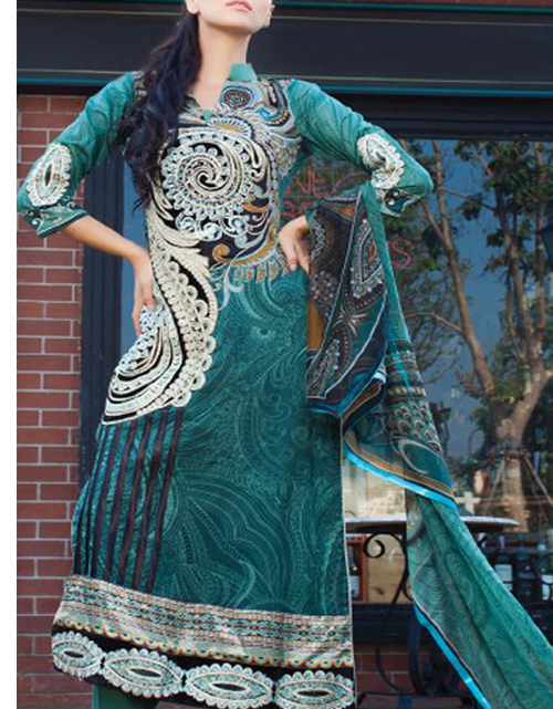 Load image into Gallery viewer, Mahiymaan Formal lawn Collection seagreen valvet
