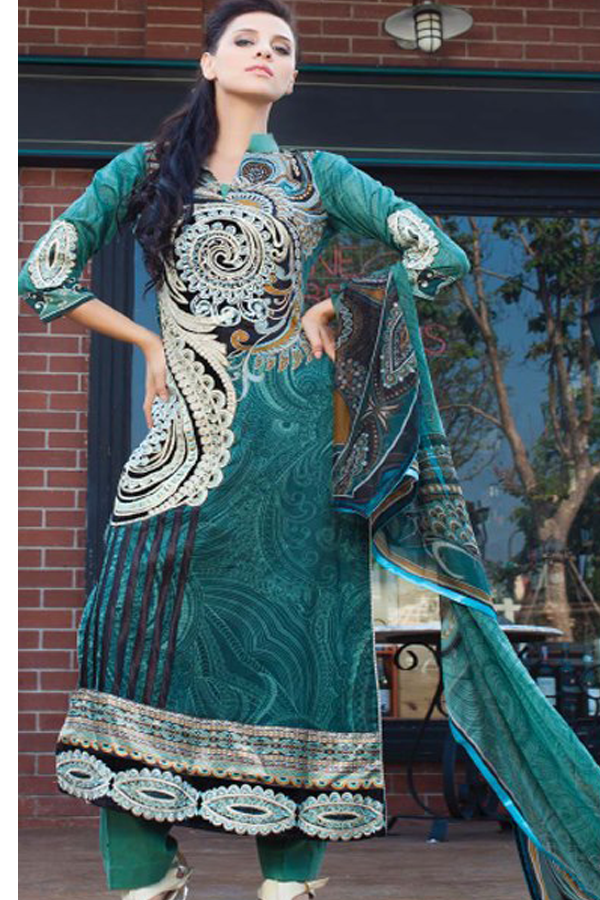 Mahiymaan Formal lawn Collection seagreen valvet