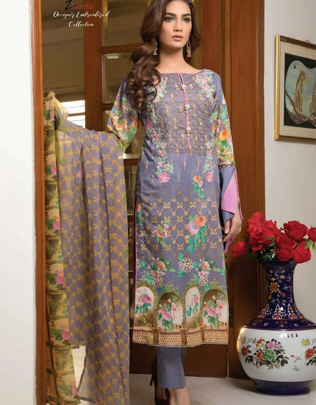 Zmaria Designer Embroidered Collection By ZS Textiles-ZM-6A