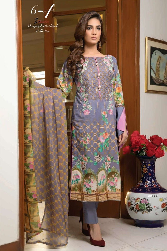 Zmaria Designer Embroidered Collection By ZS Textiles-ZM-6A