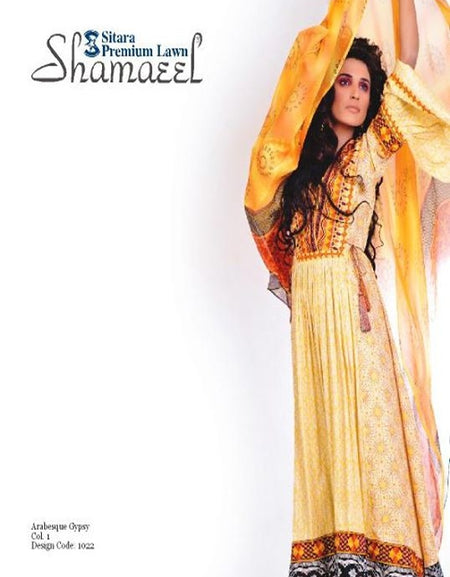 Shameel lawn yellow