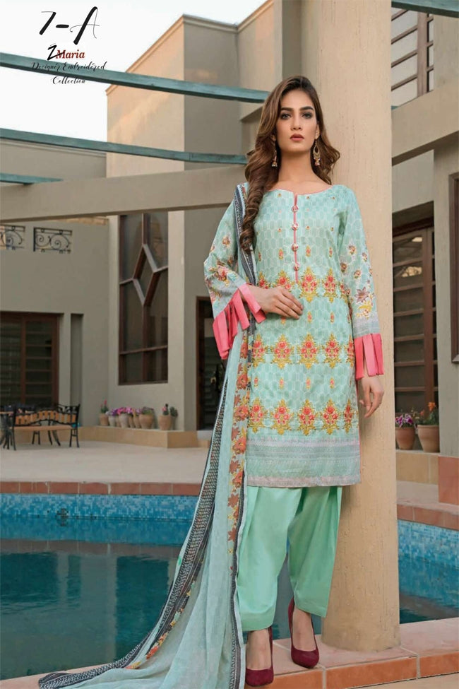 Zmaria Designer Embroidered Collection By ZS Textiles-ZM-7A