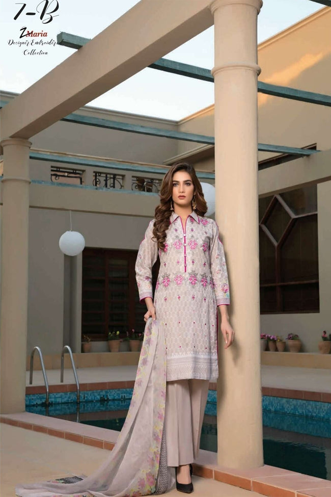 Zmaria Designer Embroidered Collection By ZS Textiles-ZM-7B