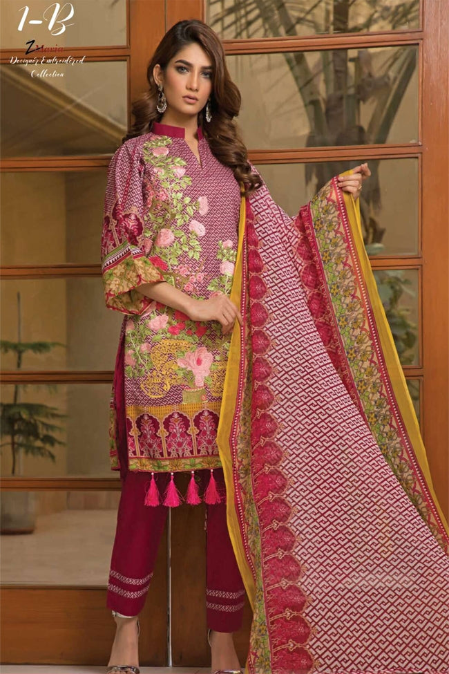 Zmaria Designer Embroidered Collection By ZS Textiles-ZM-1B