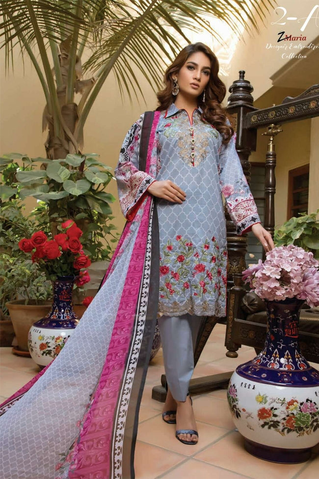Zmaria Designer Embroidered Collection By ZS Textiles-ZM-2A