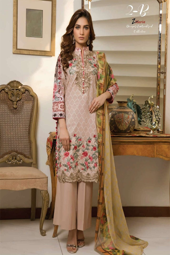 Zmaria Designer Embroidered Collection By ZS Textiles-ZM-2B