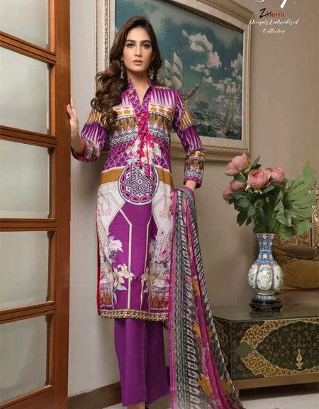 Zmaria Designer Embroidered Collection By ZS Textiles-ZM-3A