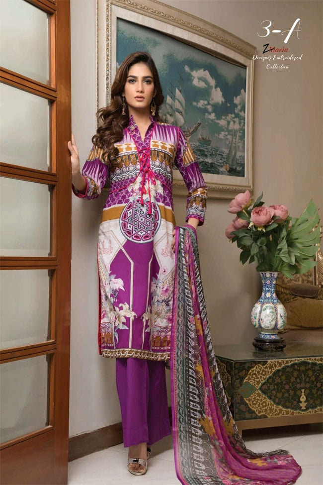 Zmaria Designer Embroidered Collection By ZS Textiles-ZM-3A