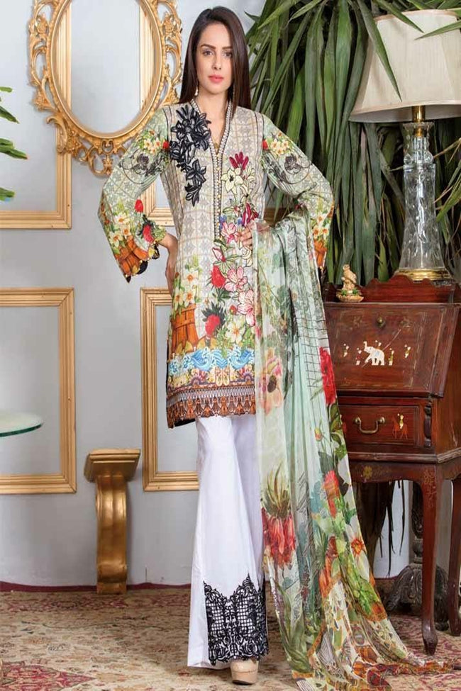 Adan's Libas Gardenia Embroidered Lawn Collection-D-03