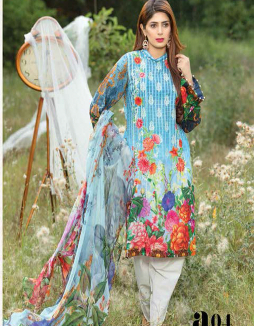 Load image into Gallery viewer, Adan&#39;s Libas Gardenia Embroidered Lawn Collection-D-06
