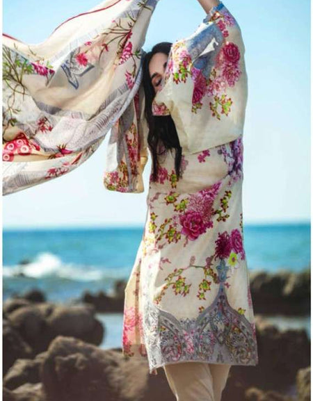 Alkaram Spring Vol 2 Piece Cardinal Embroidered Collection SS-79-Beige