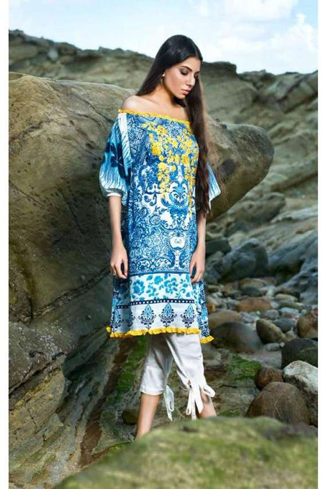 Alkaram Spring Vol 2 Piece Embroidered Regal Collection SS-64-Blue