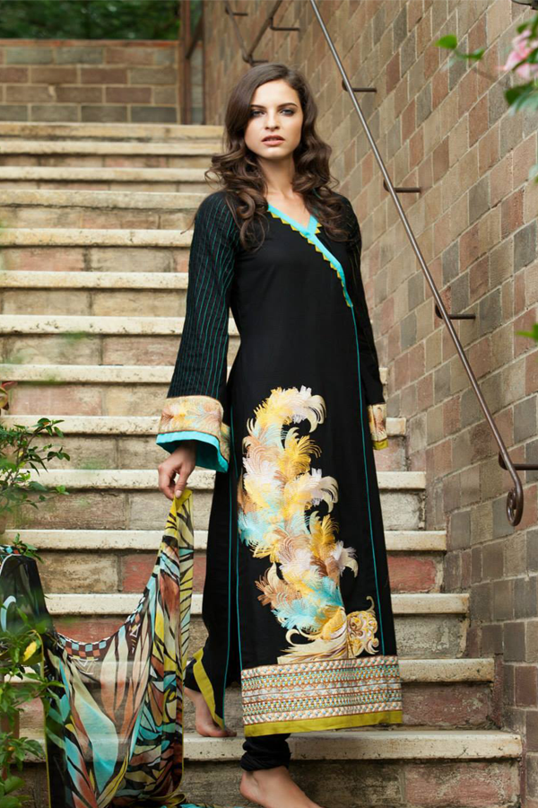 Mahiymaan Formal lawn Collection black feather