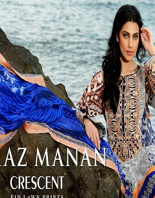Load image into Gallery viewer, Faraz Manan Lawn Collection-D blue-creacent
