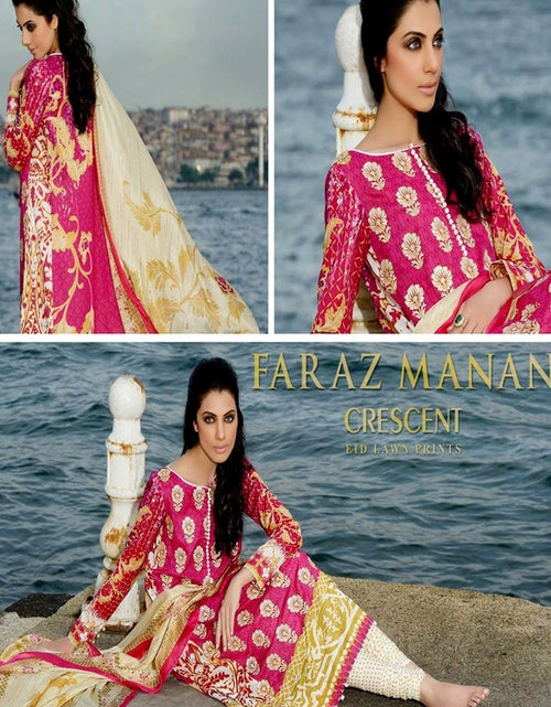 Load image into Gallery viewer, Faraz Manan Lawn Collection-D pink-creacent
