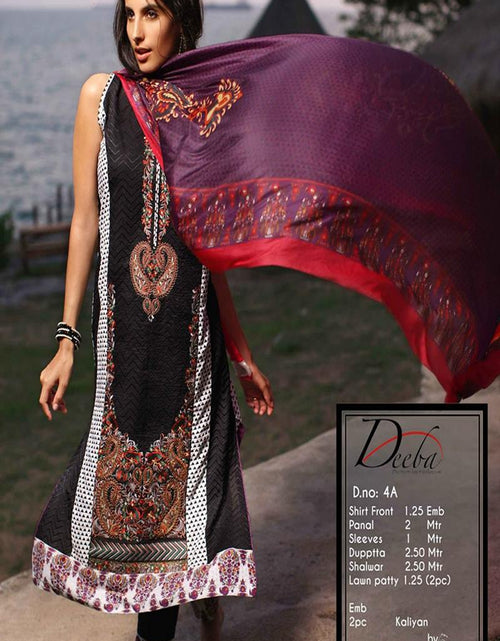 Load image into Gallery viewer, Deeba Shariq Embroidered Lawn Collection&#39;15-D-4A
