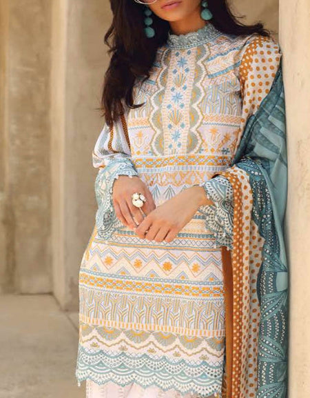 Faraz Manan Lawn Collection'19-D-06