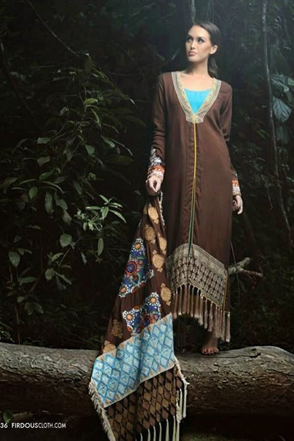 Firdous luxuary Collection Brown shawl