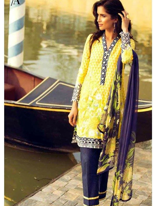 Mina Hasan Luxury Embroidered Lawn Collection-3a yellowblue