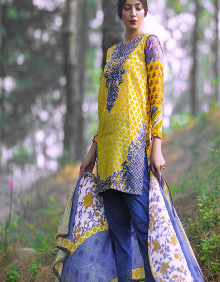 Mina Hassan Embroidered Lawn Collection'16-D-08