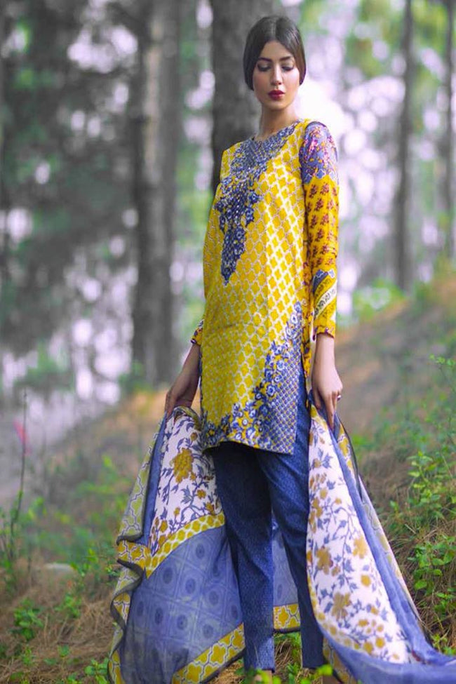 Mina Hassan Embroidered Lawn Collection'16-D-08
