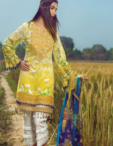 Mishkal Embroidered Lawn Collection'17-D-01