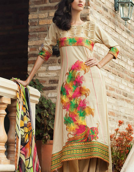 Mahiymaan Formal lawn Collection multi feather