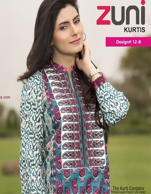 Load image into Gallery viewer, Zuni Lawn Kurti Collection-D-12B
