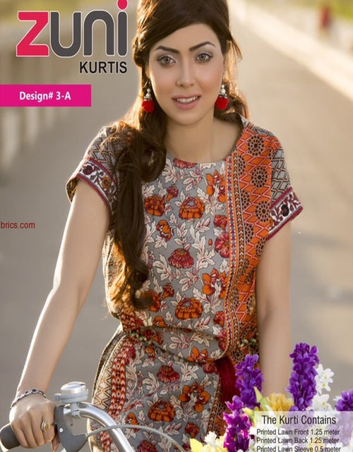 Load image into Gallery viewer, Zuni Lawn Kurti Collection-D-3A
